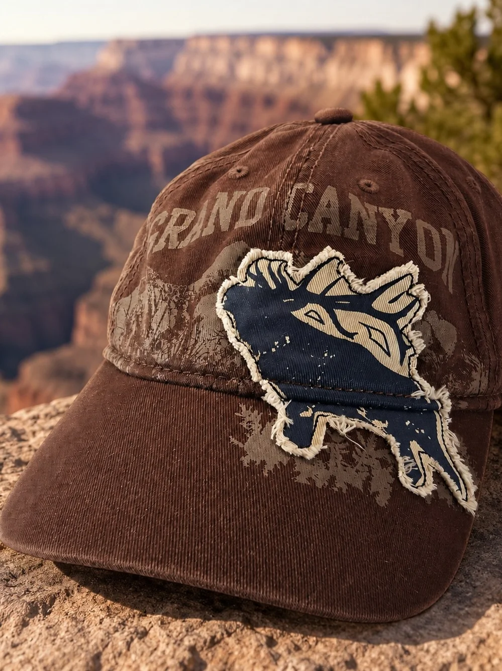 G54 Grand Canyon Elk Brown Distressed Strapback Hat